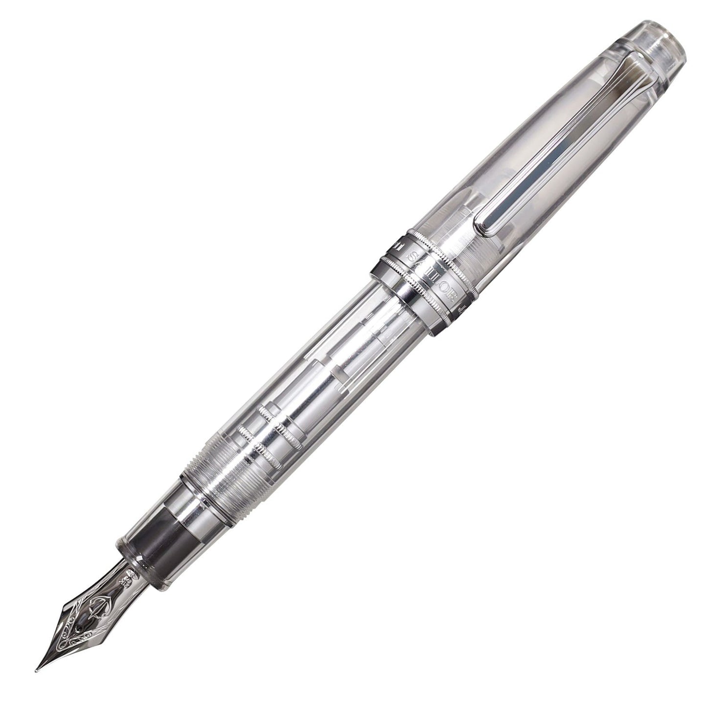 Sailor Professional Gear Silver KOP DEMONSTRATOR Fountain Pen B Nib 10-9619-600