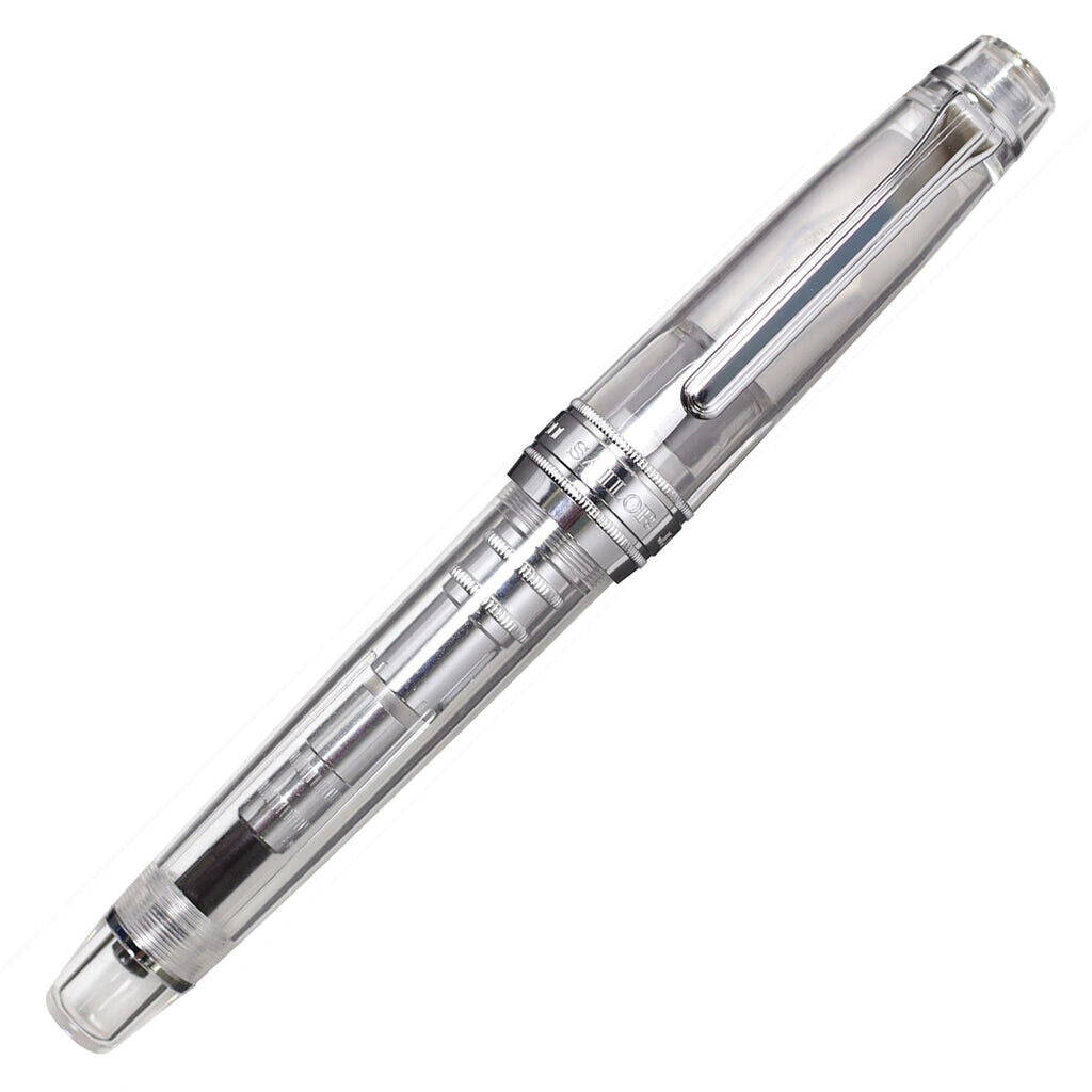 Sailor Professional Gear Silver Fountain Pen Demonstrator MF Nib 11-3775-300